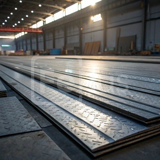 Лист рифленый чечевица нержавеющий 8 мм AISI 201 ГОСТ 8568-77 г/к