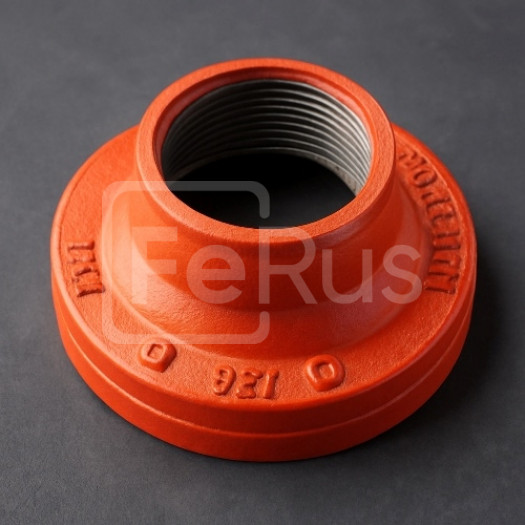 Переход концентрический под резьбу грувлок ковкий чугун ДУ 100x80 (ДН 108x89) 4x3